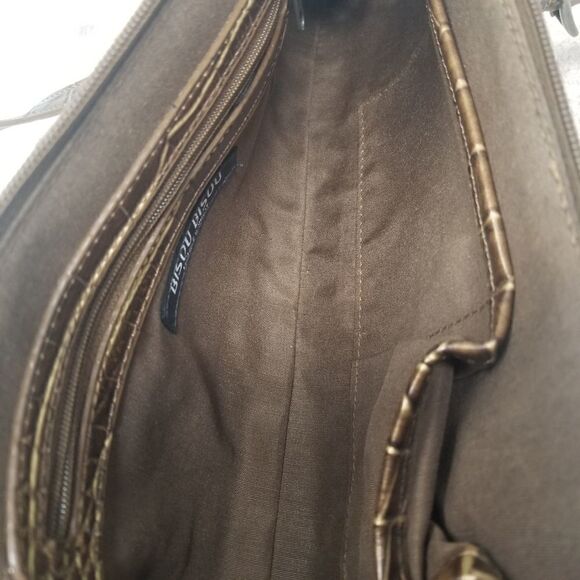 Bisou and Bisou Brown Alligator Type Purse. - Picture 3 of 6
